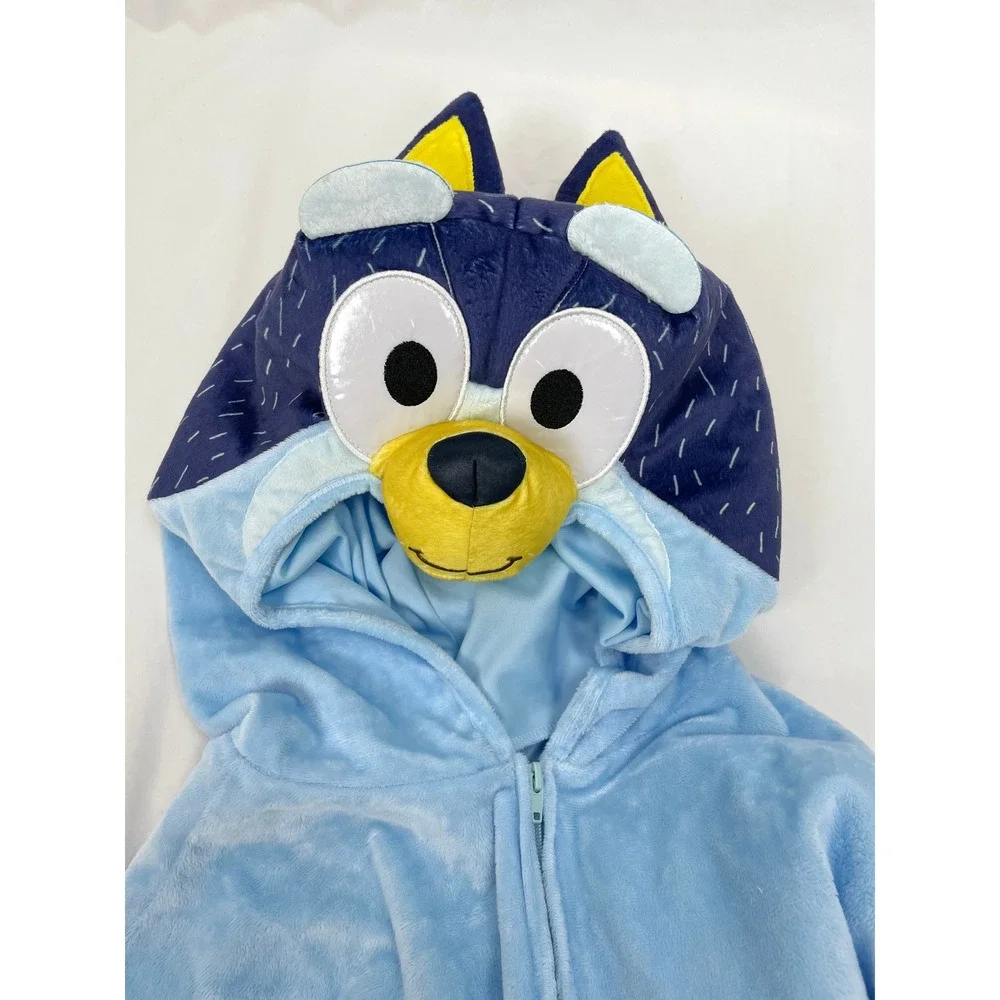 Spirit Halloween Adult L/XL Bluey Bandit Costume Blue Plush Jumpsuit Dress-Up - Picture 4 of 9